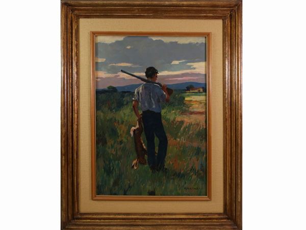 Renato Natali : Hunter  ((1883-1979))  - Auction Furniture, Paintings and Curiosities from Private Collections - Maison Bibelot - Casa d'Aste Firenze - Milano