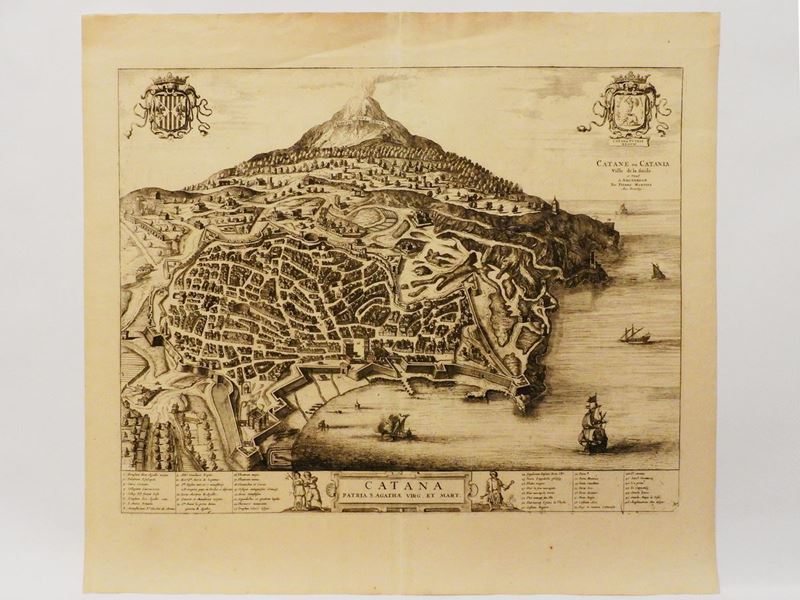 Joan Blaeu - Catane Ou Catania Ville De la Sicile/catana Patria S. Agathae Virg. Et Mart.