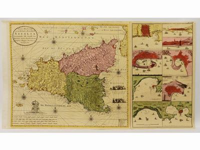 Niewe Afteekening Van Het Eyland En Koninkryk Sicilia...