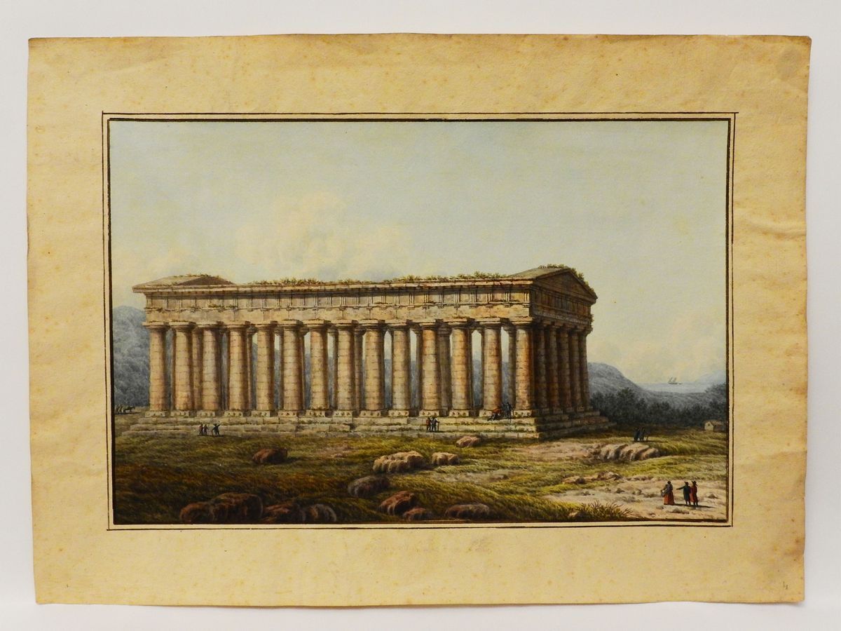 Veduta Dell'etna in Eruzione, Veduta del Tempio di Segesta e Veduta del Teatro Antico di Taormina