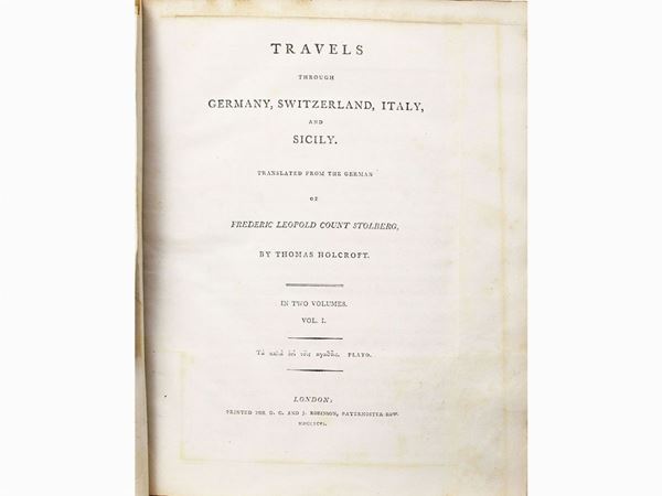 Frederic Leopold Stolberg - Travels through Germany, Switzerland, Italy, and Sicily  ...