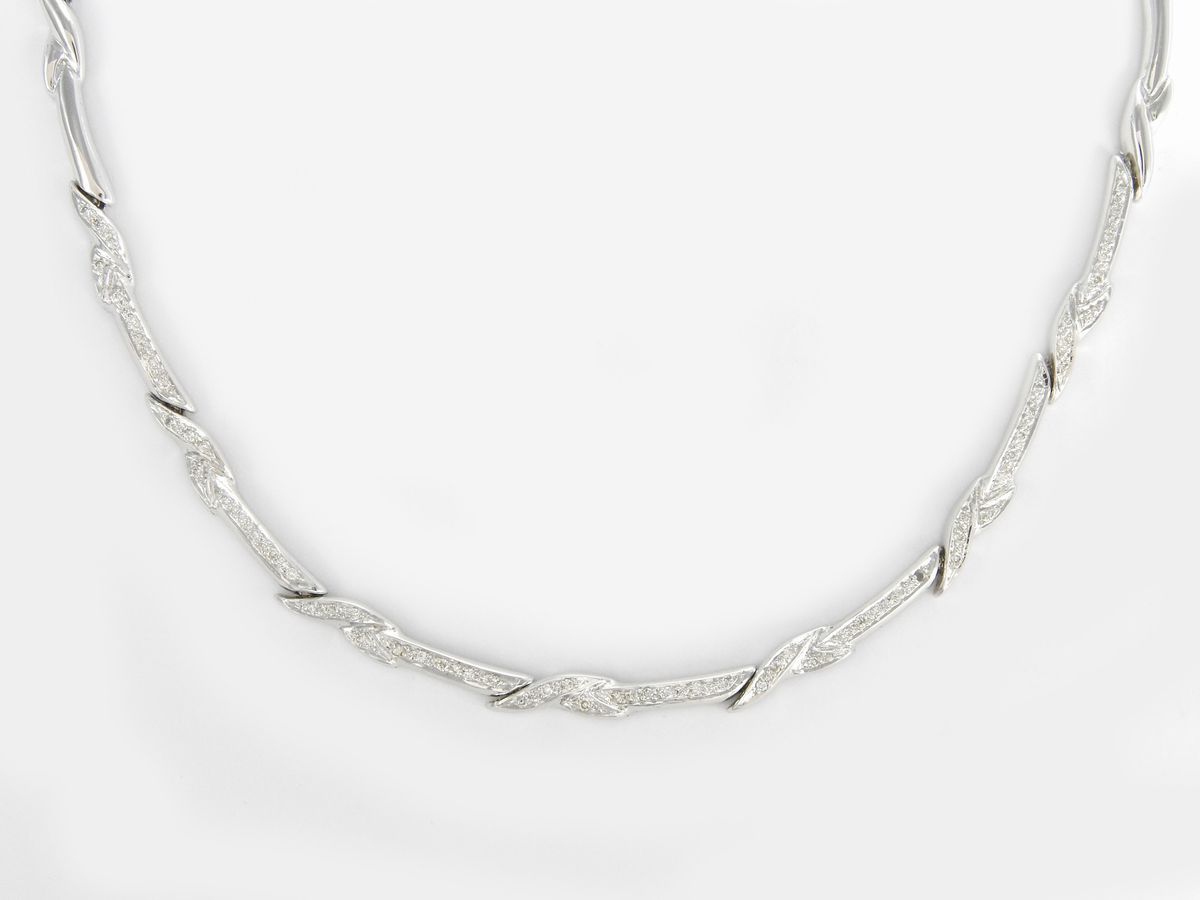 Girocollo in Oro Bianco con Diamanti