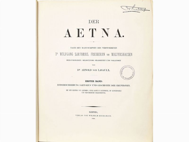 Wolfgang Sartorius Von Waltershausen - Der Aetna ...