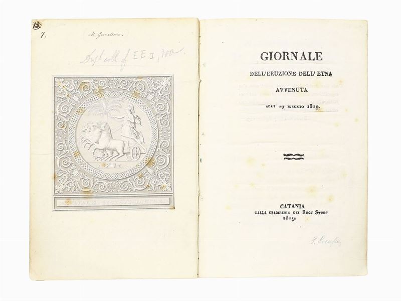 Mario Gemmellaro - Giornale Dell'eruzione Dell'etna Avvenuta Alli 27 Maggio 1819