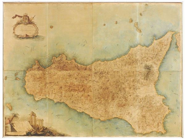 Officio topografico dello Stato - Carta del Regno di Sicilia Ricavata dall'Originale Carta del Barone di Schmettau