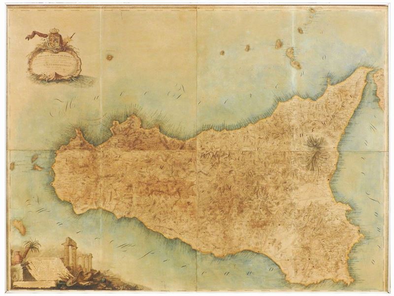 Officio Topografico dello Stato - Carta del Regno di Sicilia Ricavata Dall'originale Carta del Ba...