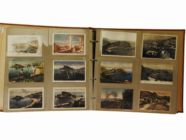 Collection of postcards illustrated on Sicily