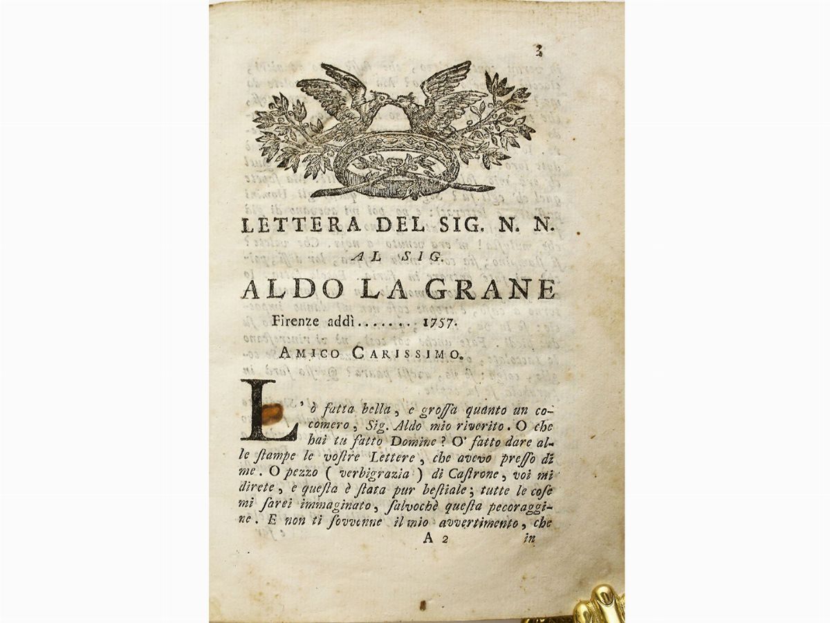 Lettere del Signor Aldo la Grane Ad un Amico ...