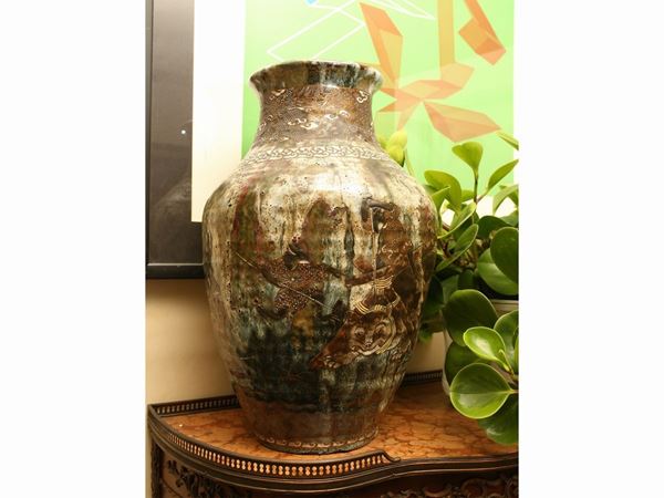 Grande vaso in porcellana invetriata