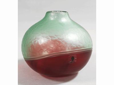 Vaso Venini Incamiciato Bicolore