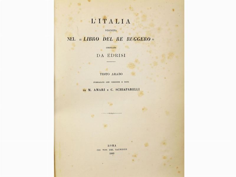 Idrisi - L'italia Descritta nel "libro del Re Ruggero" Compilato da Edrisi
