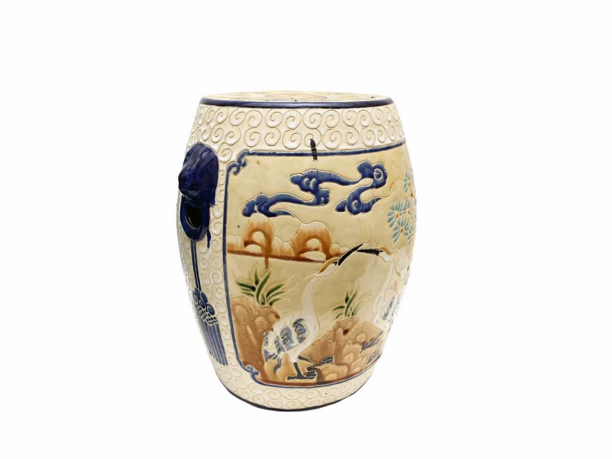 Due Sgabelli a Tamburo in Ceramica