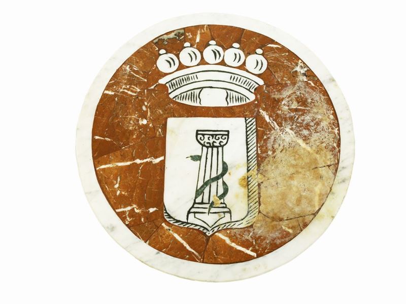 Placca Circolare in Commesso Marmoreo