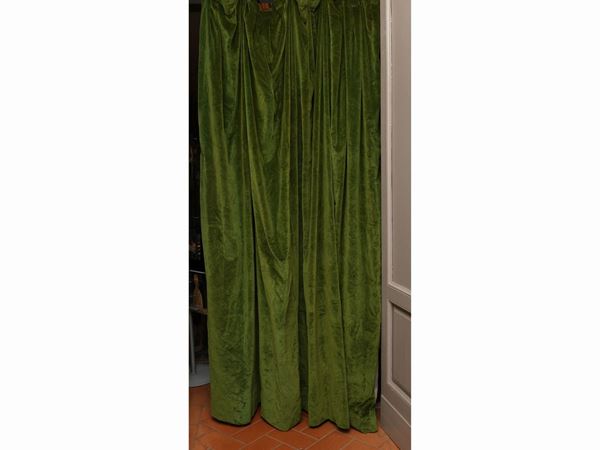 Green velvet curtain