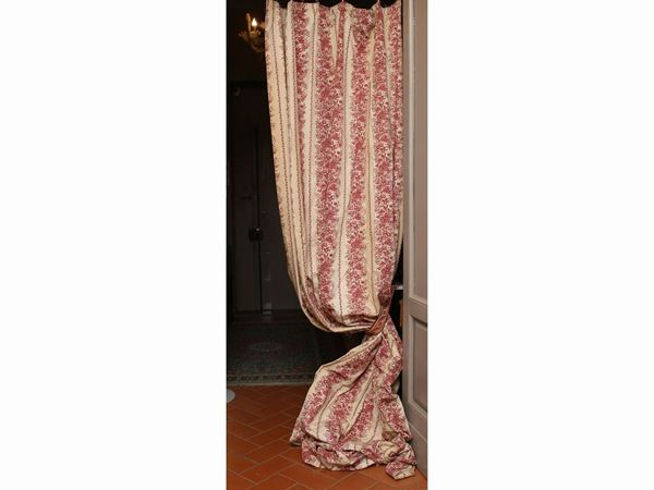 Pair of ecrù canvas curtains