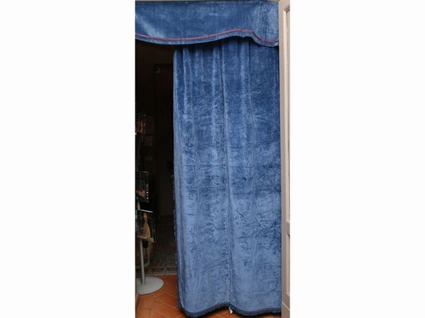 Blue velvet curtain