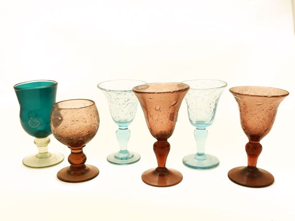 Miscellaneous glasses in blown glass