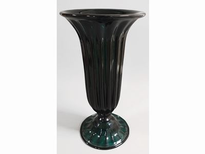 Grande Vaso in Vetro Costolato Verde