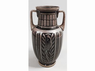 Vaso Biansato in Vetro Nero