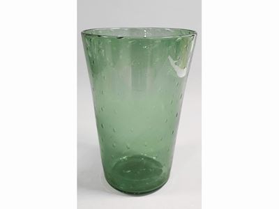 Vaso in Vetro Trasparente Verde, Vittorio Zecchin-venini Attribuito
