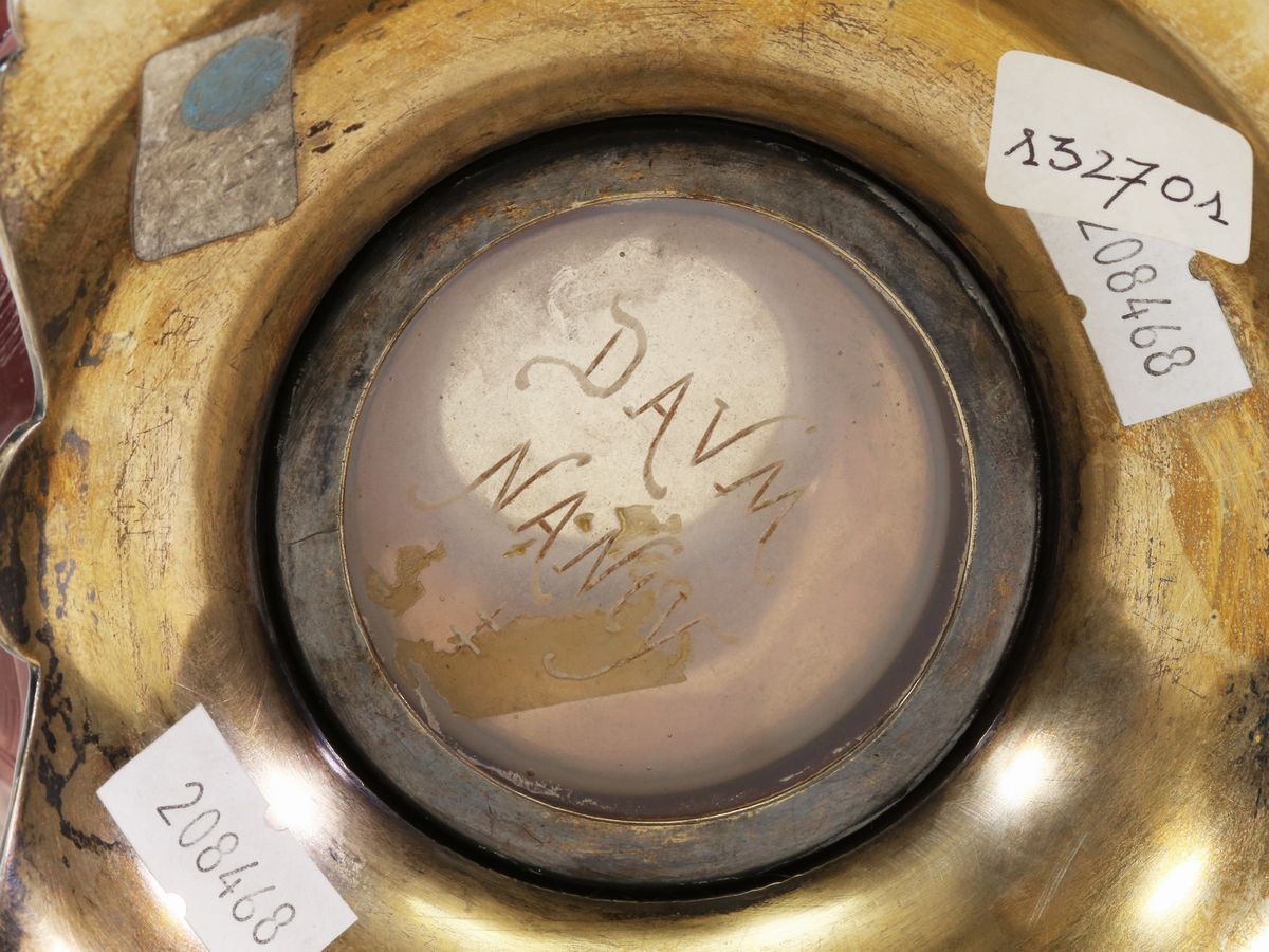 Vaso Daum in Vetro con Decoro di Iris