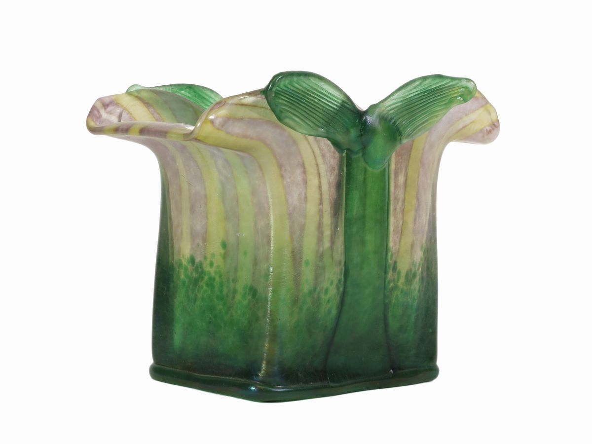 Vasetto in Vetro Viola e Verde