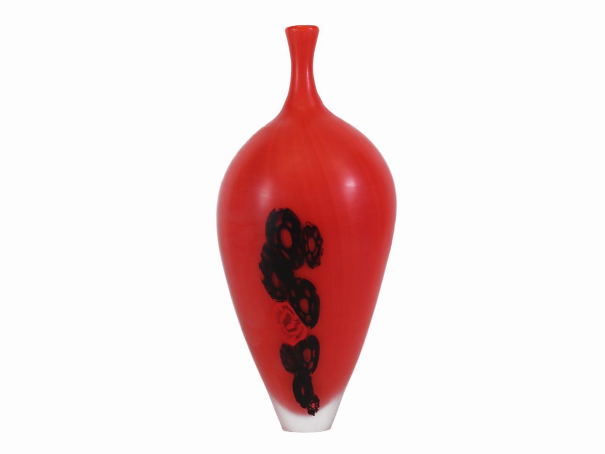 Vaso Afro Celotto in Vetro Rosso