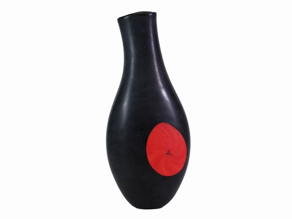 An Afro Celotto glass vase named "Levante nero". Signed Afro Murano