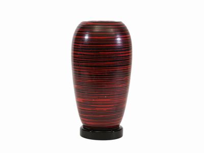 Vaso a Righe Rosse e Nere