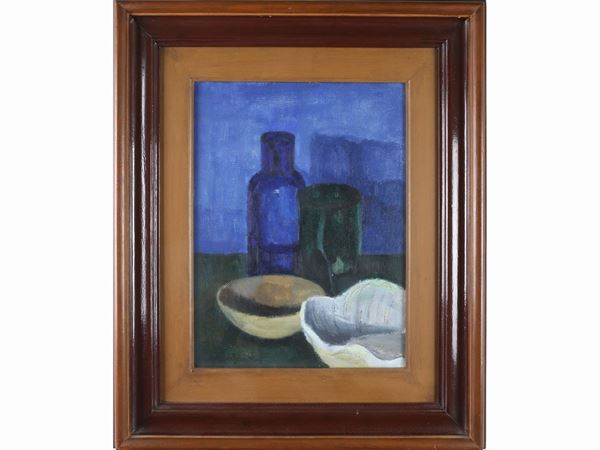 Sergio Bonfantini : Still life 1981  ((1910-1989))  - Auction The florentine house of a milanese collector: important glasses, objects of art and contemporary art - Maison Bibelot - Casa d'Aste Firenze - Milano
