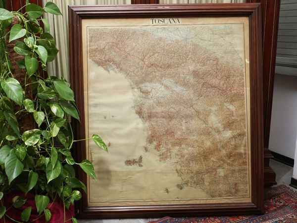 A Tuscany geographical map  (first half of the 20th century)  - Auction Furniture from Compagni Palace in Florence - Maison Bibelot - Casa d'Aste Firenze - Milano