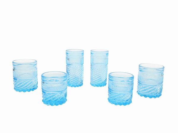 A set of turquoise glasses