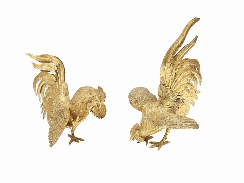Coppia di Figure in Bronzo Dorato