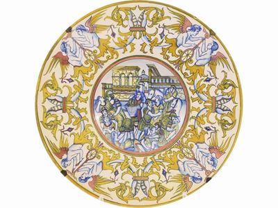 Piatto da Parata in Terracotta Smaltata