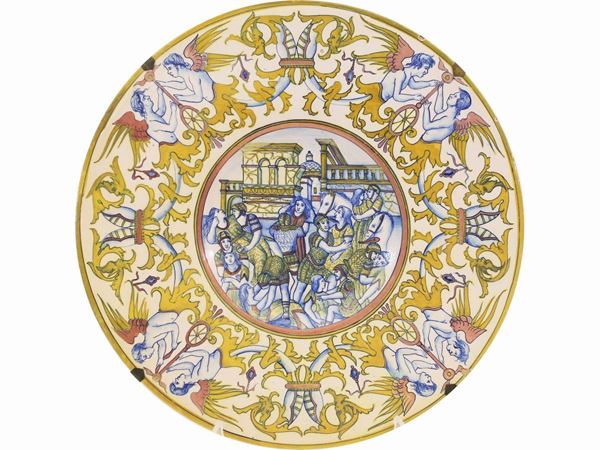 A glazed terracotta plate  - Auction Furniture, Paintings and Curiosities from Private Collections - Maison Bibelot - Casa d'Aste Firenze - Milano