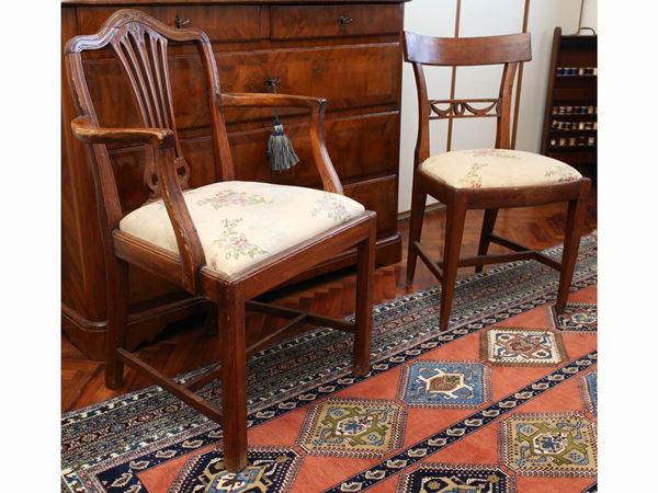 A small walnut armchair  (18th century)  - Auction Furniture, paintings and antique curiosities - Maison Bibelot - Casa d'Aste Firenze - Milano