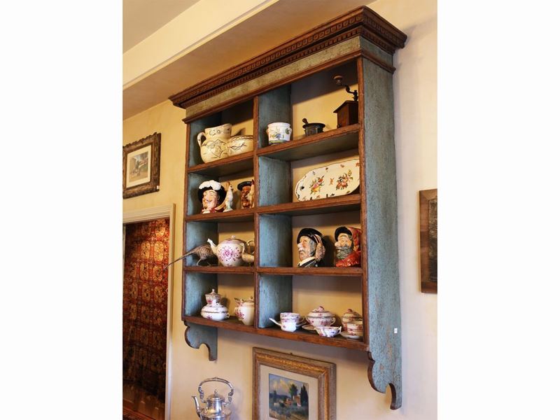 Etagère Pensile in Legno Laccato Celeste