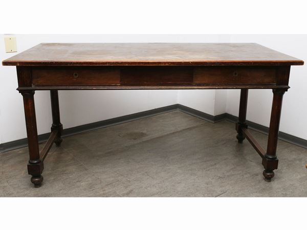 A softwood working table  (first half of the 20th century)  - Auction Furniture from Compagni Palace in Florence - Maison Bibelot - Casa d'Aste Firenze - Milano