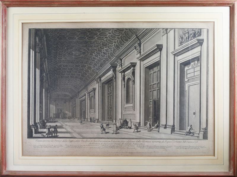 Pier Lorenzo Mangini - Veduta Interna del Portico della Sacrosanta Basilica di San Giovanni in La...