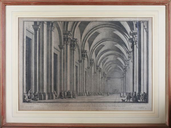 Giuseppe Vasi - Intern view of the entrance of Basilica di S.Paolo