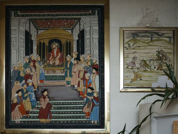 A group of five oriental panels