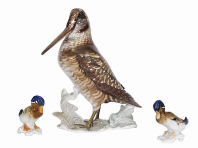 Tre Gruppi con Volatili in Porcellana Rosenthal