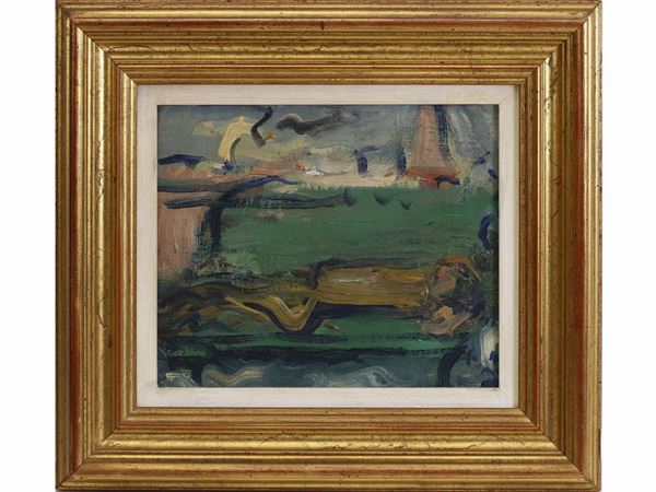 Enzo Pregno : Seascape with figure  ((1898-1972))  - Auction Furniture, Paintings and Curiosities from Private Collections - Maison Bibelot - Casa d'Aste Firenze - Milano