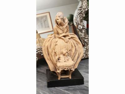 Dama con Cane in Terracotta