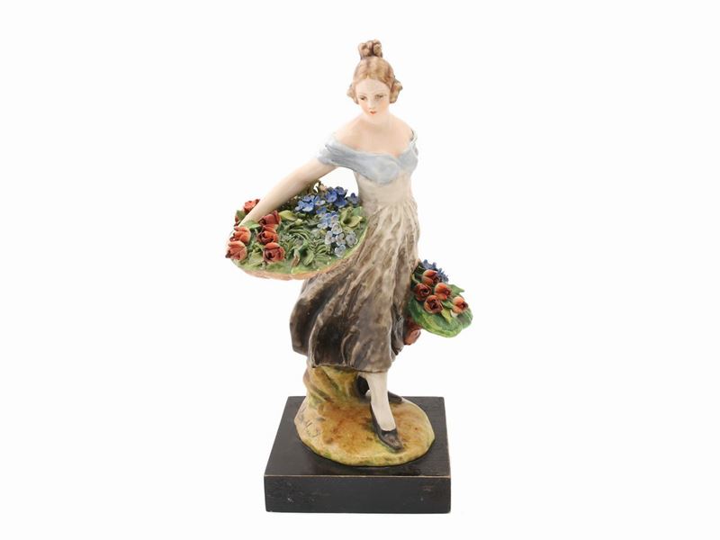 Guido Cacciapuoti - Dama con Fiori in Terracotta
