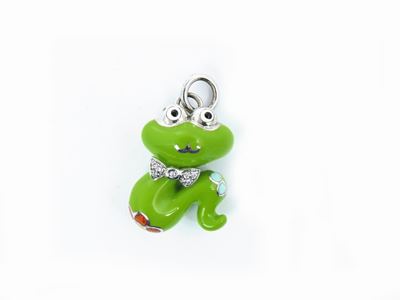 Pendente Animalier Alessandro Fanfani in Argento 925/000 con Diamanti e Smalti Policromi
