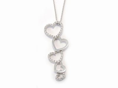 Catenina e Pendente Crivelli in Oro Bianco con Diamanti
