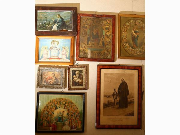 Religious images lot  (early 20th century)  - Auction Tuscan style: curiosities from a country residence - Maison Bibelot - Casa d'Aste Firenze - Milano