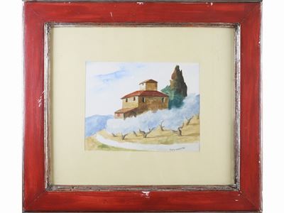 Paesaggio con Villa e Olivi