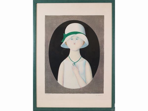 Antonio Bueno : Female portrait  ((1918-1984))  - Auction The florentine house of a milanese collector: important glasses, objects of art and contemporary art - Maison Bibelot - Casa d'Aste Firenze - Milano
